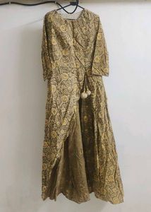 Front-Open Anarkali Gown With Beige Inner