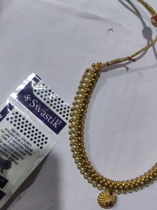 Elegant Gold tushi Necklace with Pearls