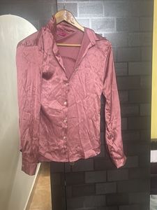Satin Button-Up Shirt
