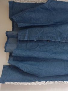 Denim Lace Sleeve Shirt