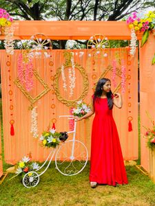 Red Satin Blackless Gown