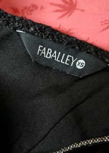 Faballey Party Chic Black Peplum Top