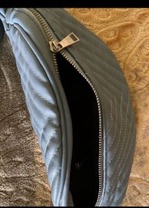 Genuine Leather Blue Waist Bag