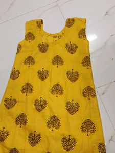 Yellow Tree Print Kurta