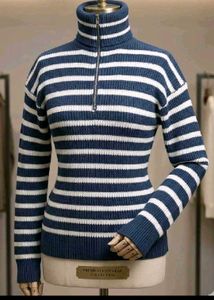 Retro Floral Print Polo Sweater