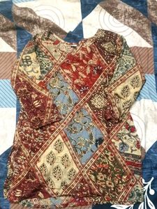 Women’s Multicolor Floral Patchwork Print Short Ku