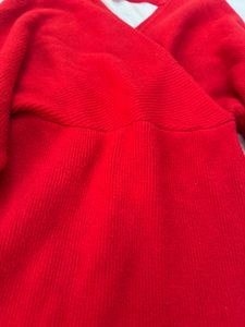 Red Long Sleeve heavy winter Mini Dress
