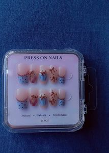 Cute Bow Cupcake Press-On Nails