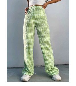 Chic Gingham Wide-Leg Pants