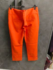 Vibrant Orange Cropped Trousers