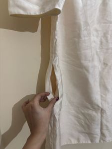 (Offer Price )off White Puff Sleeve Mini Dress