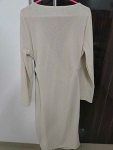 H&amp;M luxe Elegant Cream Wrap Dress