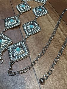 Western Style Silver Turquoise Belt