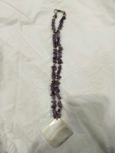 amethyst elegant necklace with shell pendent
