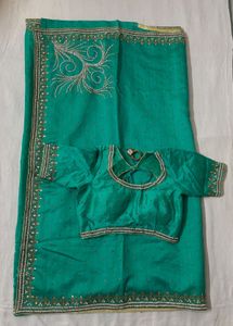 Heavy Designer Green Saree & Blouse