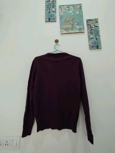 Burgundy V-Neck Sweater🐥🎊