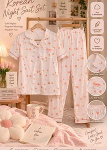 (NEW) Cute Korean Style Pajama Set