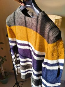Korean Striped Knit Pullover Sweater (Unisex)