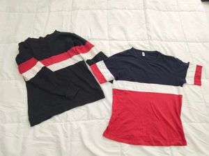 Sweatshirt + tee striped combo