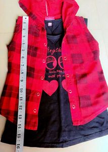 Girls 3-Piece Hooded Jacket Set | T-Shirt + Denim