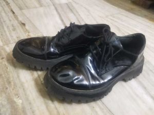 Chunky Black Platform Oxford Shoes