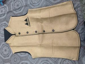 Men's Beige Ethnic Waist Jacket in L 40 size