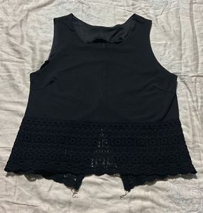 Black Sleeveless Lace Top