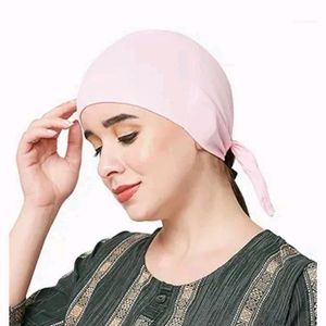 Sedra Solid Underscarf Black Hijab Cap for Women