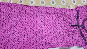 Comfy Pink Floral Nightdress gown with Zipper