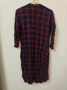 Classic Plaid Long Sleeve Kurti