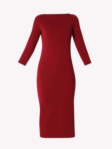 Elegant Red Long Sleeve Bodycon Dress