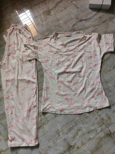 Cute Flamingo Print Pajama Set