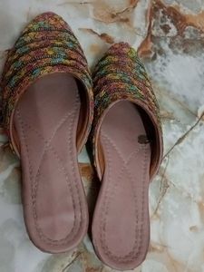 Embroidered Mule Flats