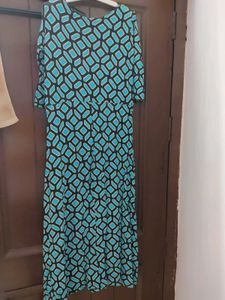 Blue Geometric Print Dress