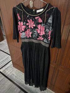 Elegant Black Floral Dress