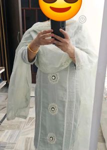 Light Grey Embroidered Kurta Set