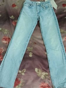 ZARA Light Wash Straight Leg Jeans
