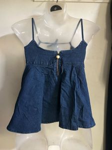 Denim Halter Neck Top