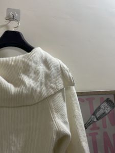 Cozy White Half-Zip Sweater