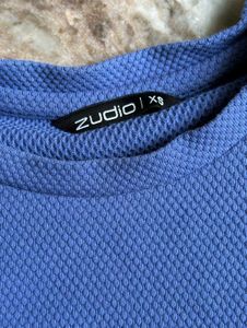 Purple Textured Crew Neck Top