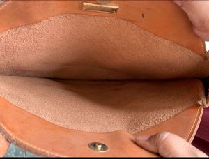 Tan Leather Round Sling Bag