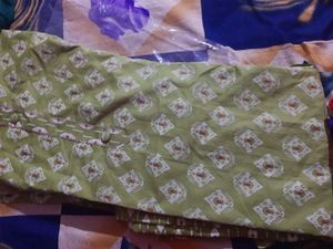 unstitched Green Printed Kurta