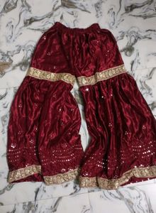 Stunning Red Sharara Set with Golden Dupatta