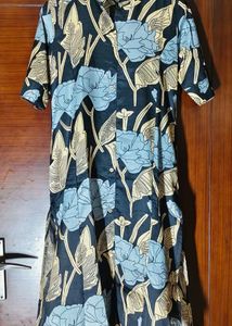 Chic Leaf Print Kurta Set