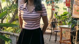 Pink Striped Polo T-Shirt