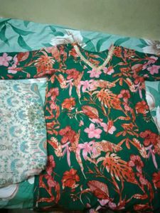 Green Floral Kurta