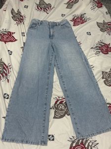 Wide Leg baggy light fade blue  Denim Jeans