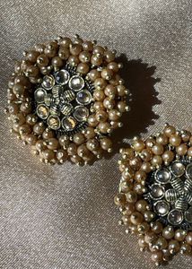 Elegant Pearl &amp; Crystal Stud Earrings