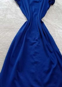 Royal Blue Ruffle Sleeve Midi Dress