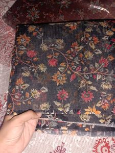 Elegant Floral Print Dress Material